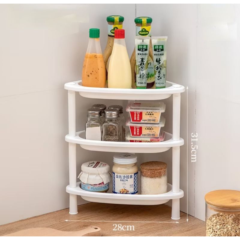 Rak susun serbaguna 3 tingkat putih