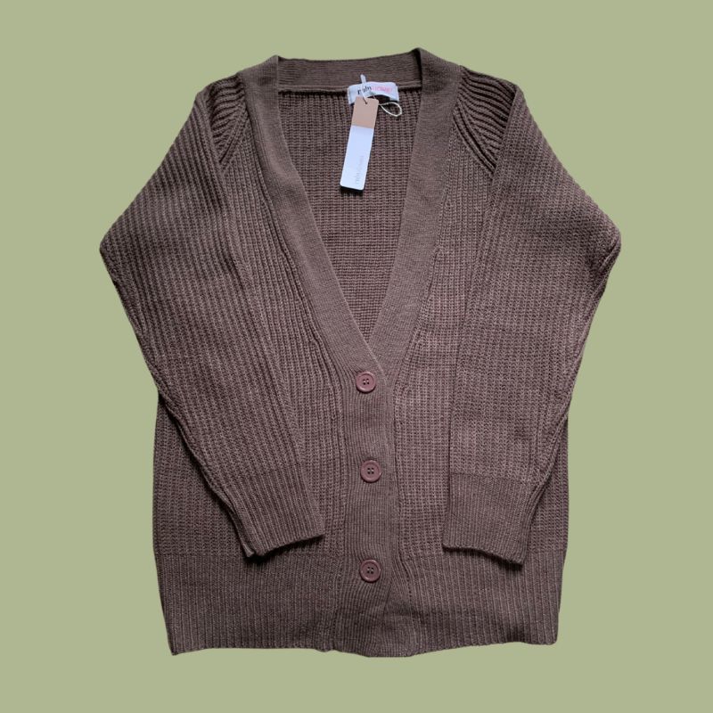 ( Rubylicious ) Dark Brown / Mocha / Toffee / Rose Taupe / Choco Outer Sweater Knit / Knitted Cardig
