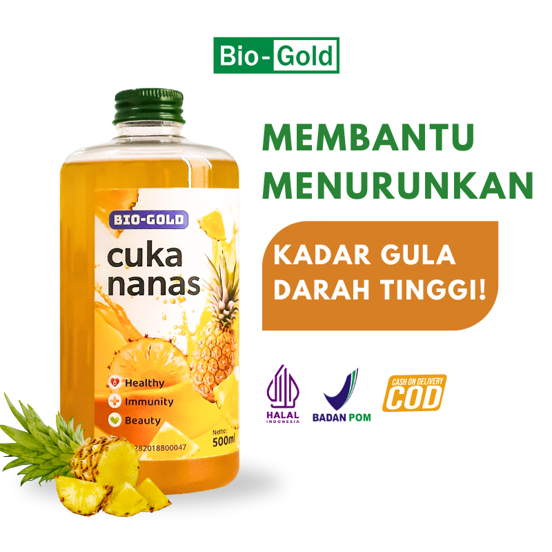 

Cuka Nanas Bio Gold 500 Ml 100% Buah Asli Bantu Kontrol Gula Darah BPOM