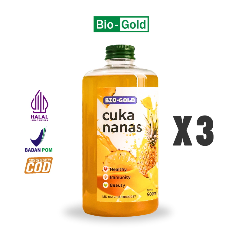 

Paket 3 Bio Gold Cuka Nanas Fermentasi Nanas tanpa Campuran Turunkan Gula Darah Tinggi 500 ml