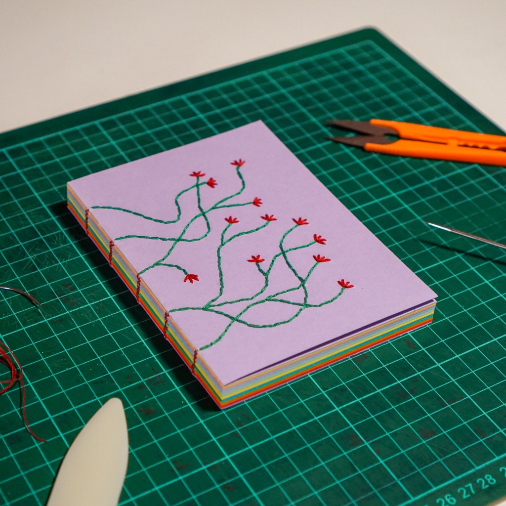 

Notebook Handmade Embroidery - Ungu Lilac - A6 14,5 x 10 cm - Colorplan Paper Cover - Limited Editions