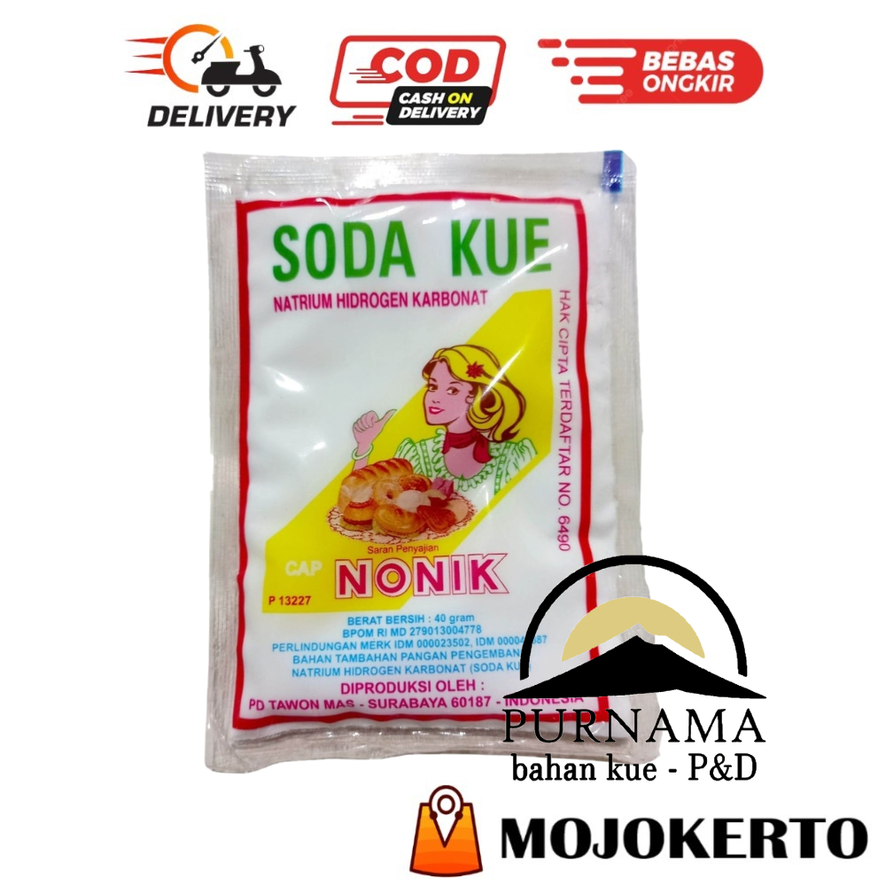 

NONIK SODA KUE SACHET 40GR KUNING NATRIUM HIDROGEN KARBONAT PENGEMBANG ROTI KUE KERING BASAH COOKIES