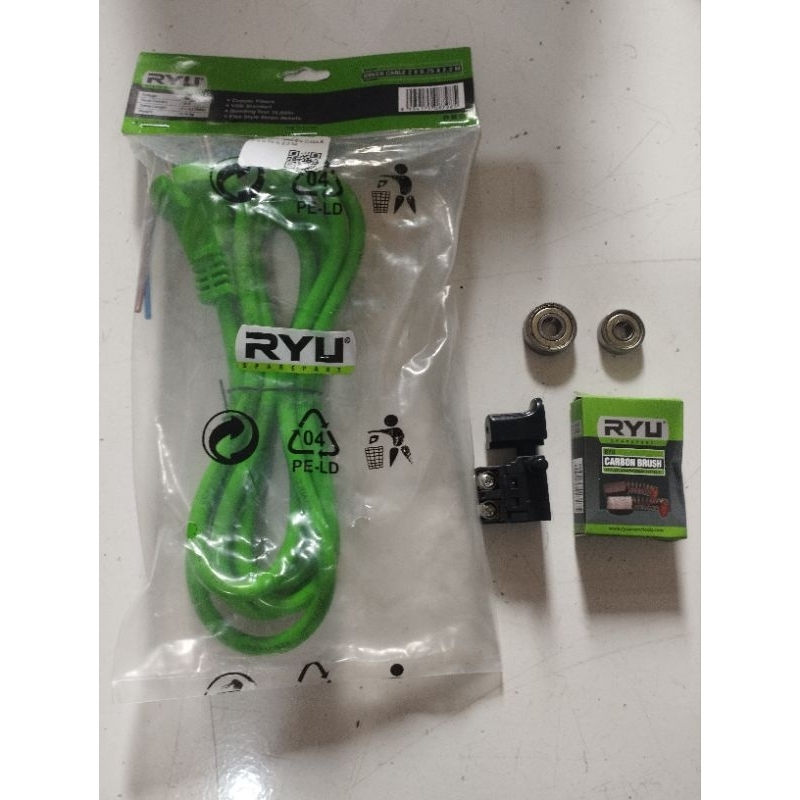 paket kabel ryu+bearing armature+switch+carbon brush circular saw ryu rcs 185-1