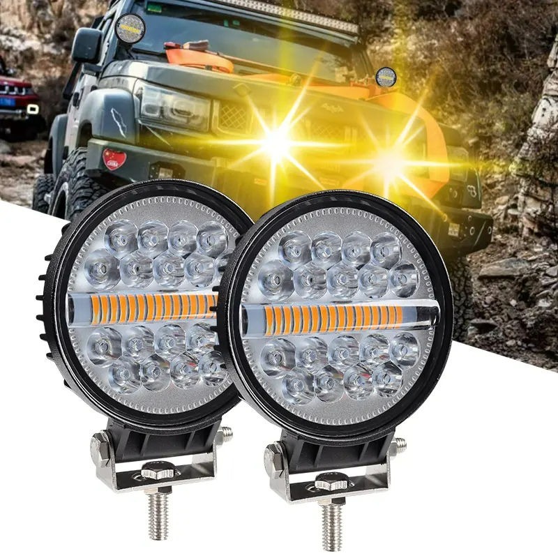 original DXZ 1PCS  Lampu Sorot Tembak Mobil LED Floodlight tahan air 2warna lampu 96W dan 3warna lam