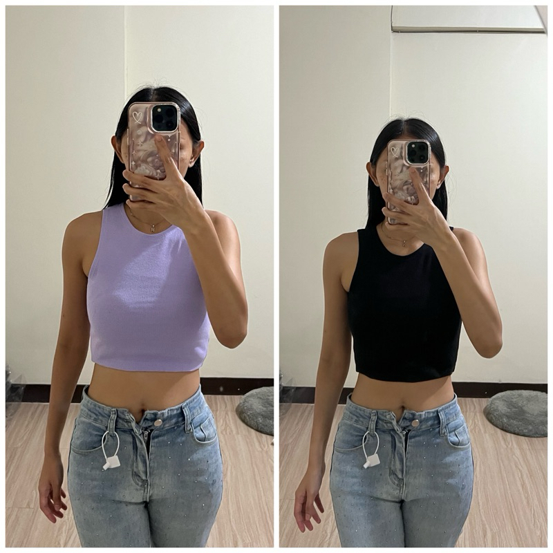 GIANTS TANKTOP CROP 015 BASIC WANITA KATUN KOREAN