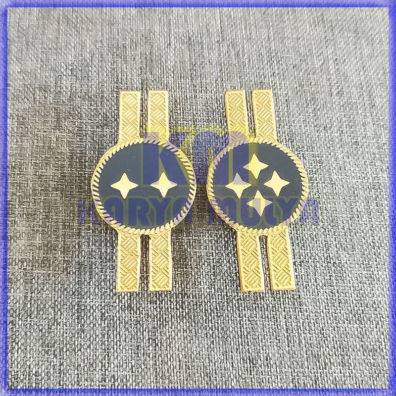 Monogram PNS POLRI Tanda Pangkat PNS POLRI Pin Krah Pin Pangkat Warna Hitam - Karya Mulya