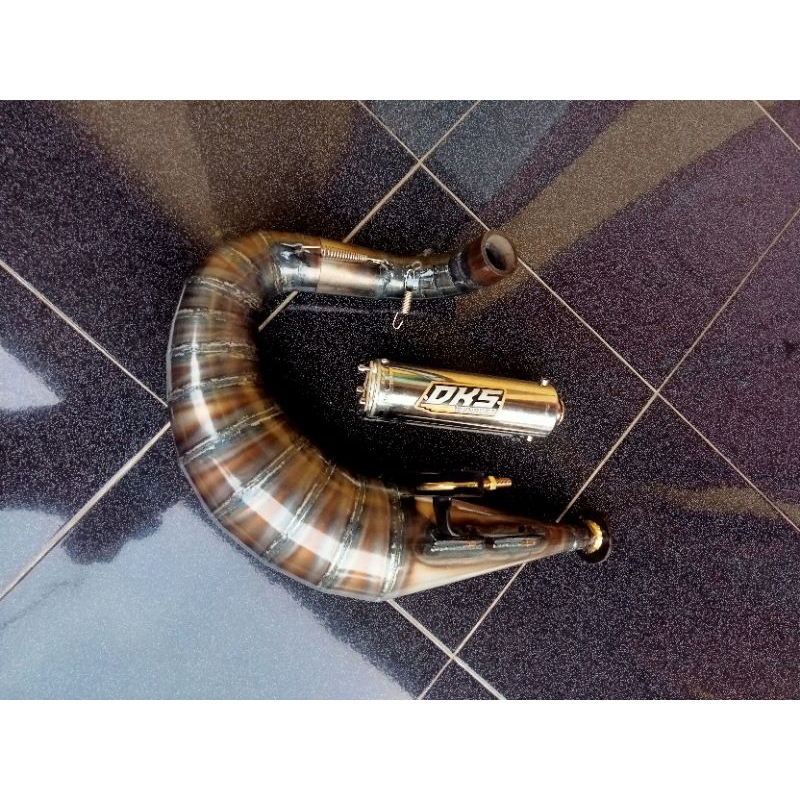 Knalpot Vespa Buang Kiri Tune up  FFA 200cc