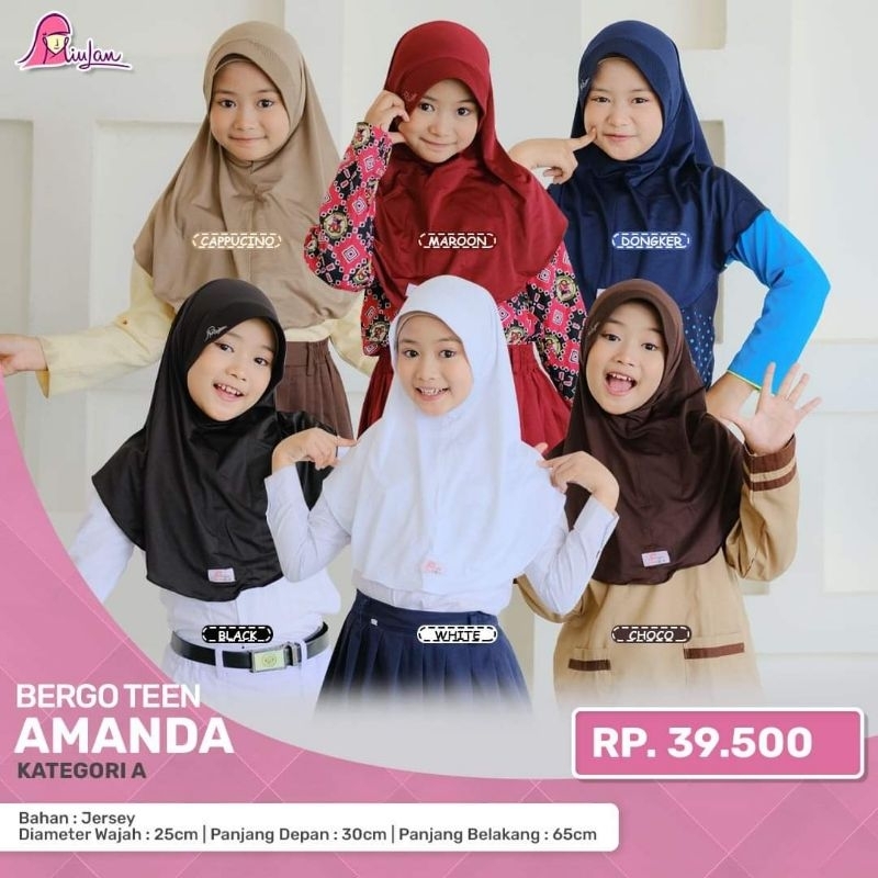BERGO AMANDA TEEN By.MIULAN || HIJAB SEKOLAH SD || HIJAB ANAK TANGGUNG