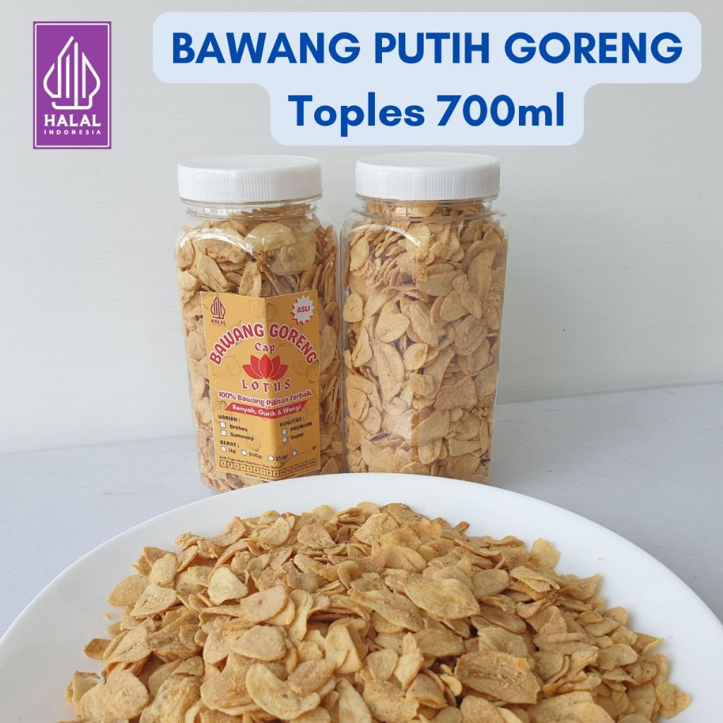 

BAWANG PUTIH GORENG Toples Sedang Cap Lotus