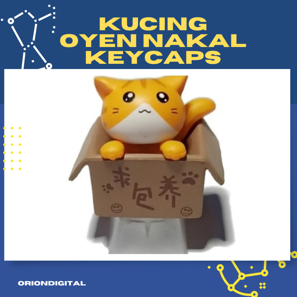 Artisan keycap keycaps stray cat orange oren oyen kucing