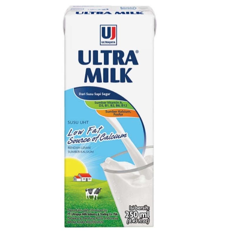 

ULTRA MILK Susu UHT Low Fat 250 ml rendah lemak