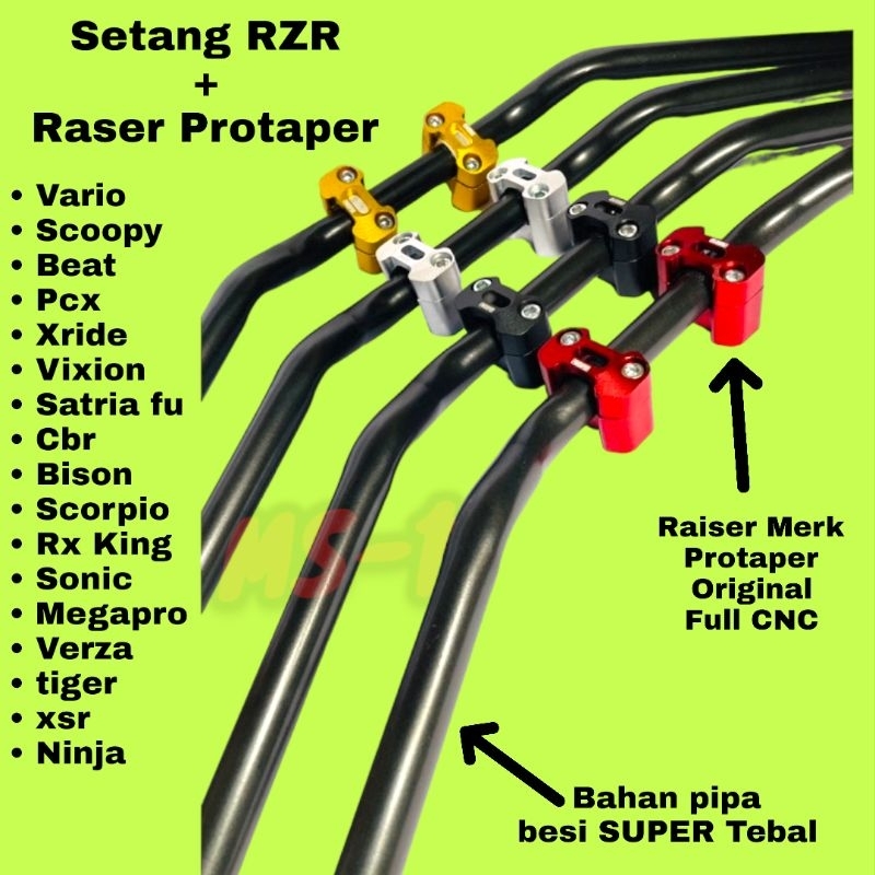 Paket paketan Stang Trail Hitam/Chrome dan Raiser Protaper Original