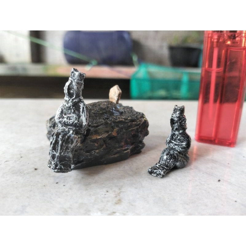 (1 Set)Patung figure miniature Pocong + kuburan dekorasi taman pajangan Bonsai Aquascape diorama