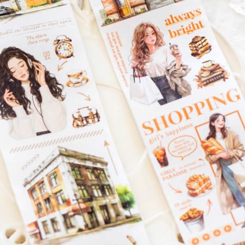 

[R03] Wasitape 2m/roll tape toko & girls majalah retro sticker journal diy