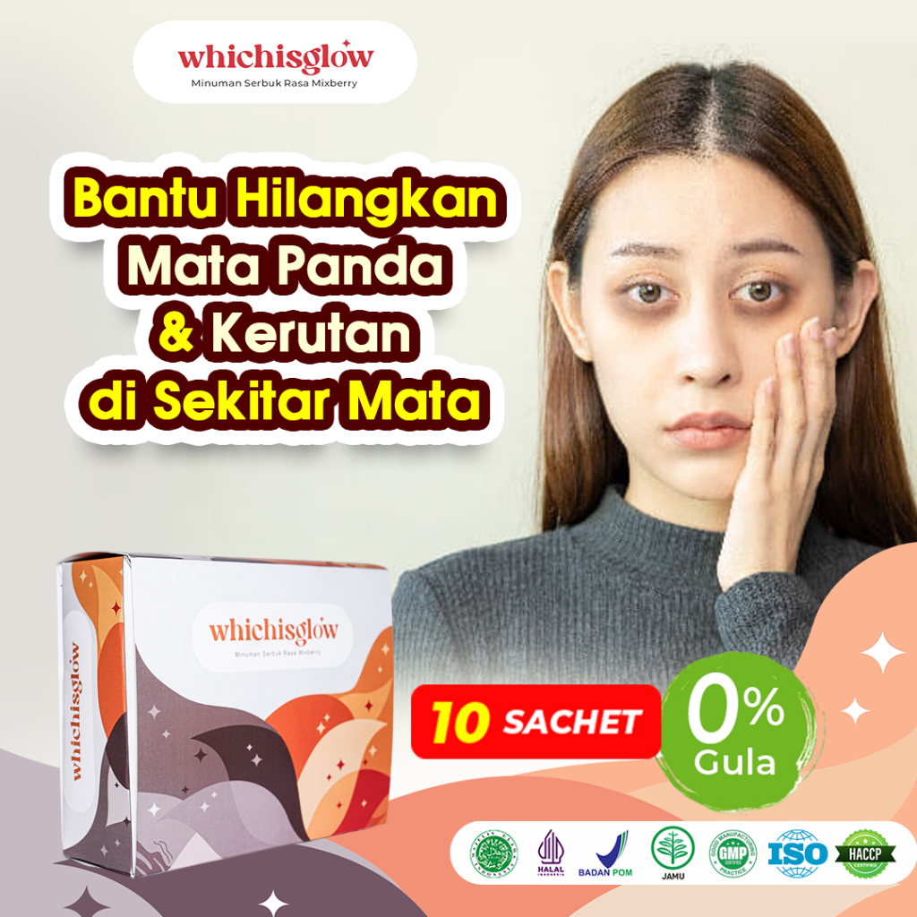 Whichisglow Minuman Kolagen Pemutih Badan Glutathione Mencerahkan Kulit Cepat Permanen BPOM Halal