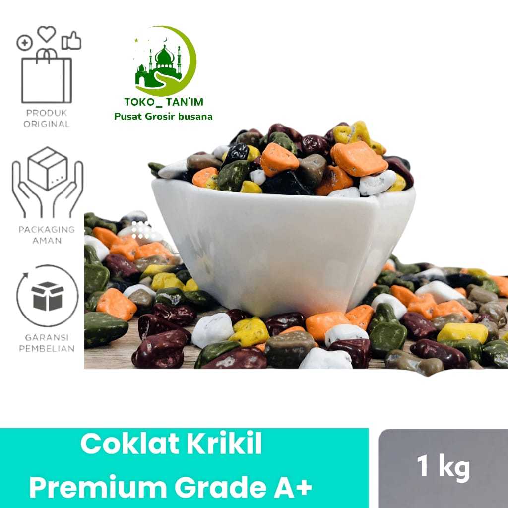 

Coklat Kerkil 1 KG Grad A+/Cokelat Premium Coklat Batu Kerikil Oleh Oleh Haji