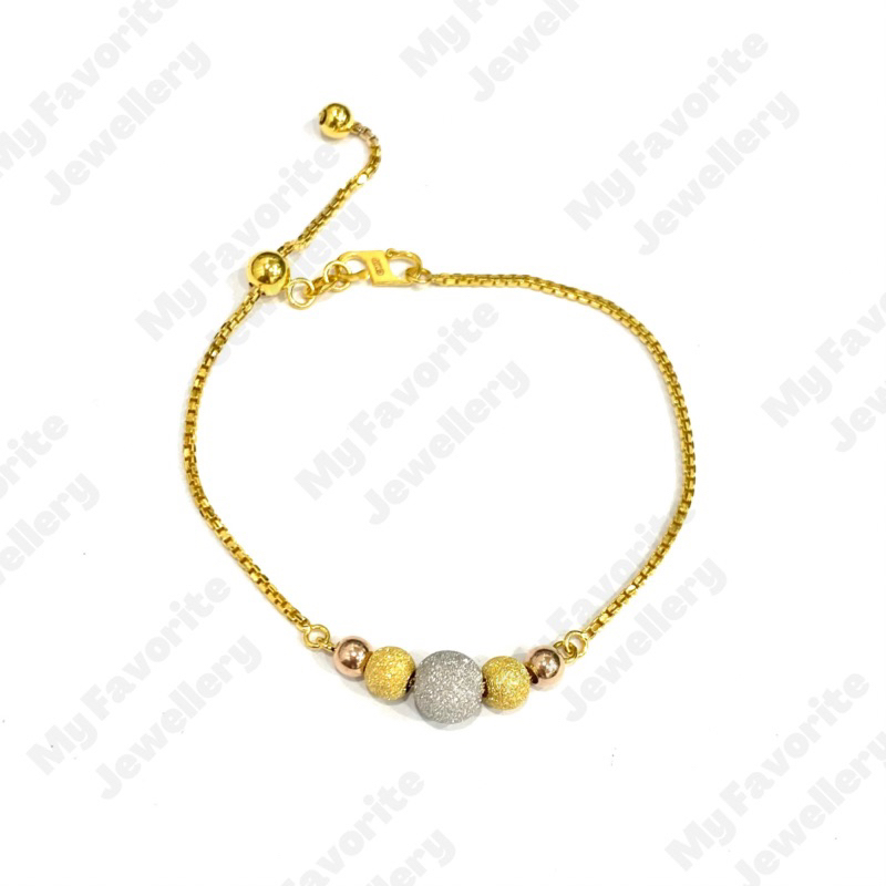 Gelang Serut Bola-Bola Warna Gelang Emas Asli Kadar 875 20K