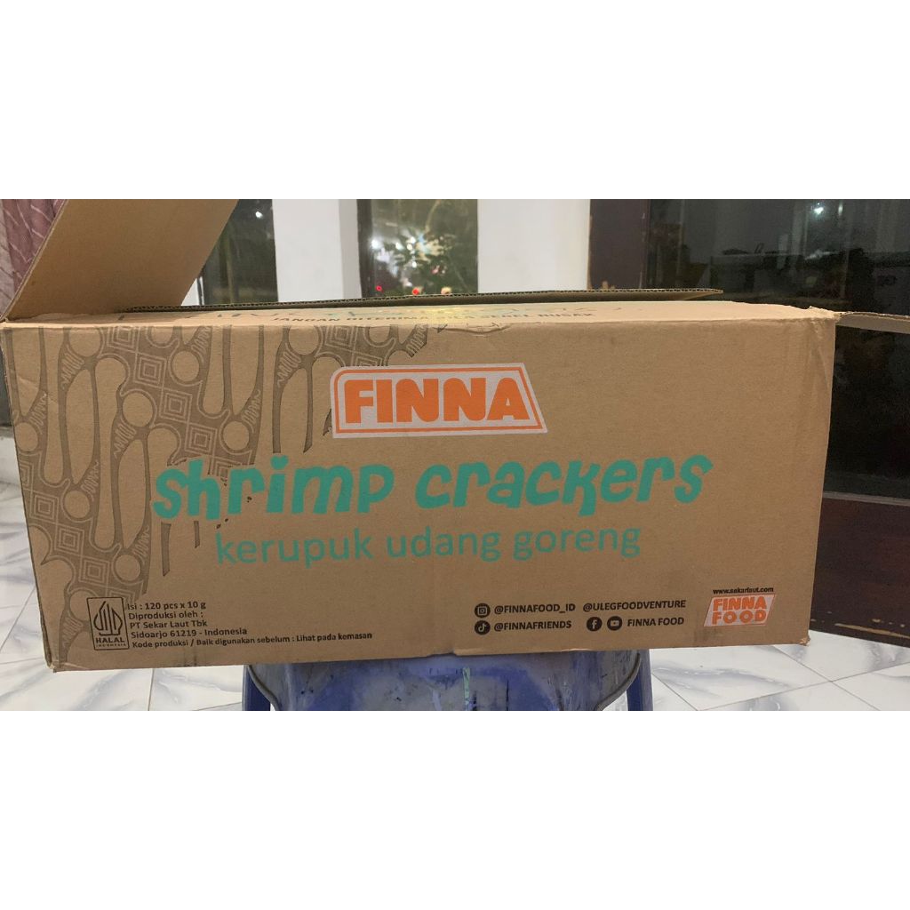 

finna kerupuk udang finna shrimp crackers 1 karton 120 pcs kerupuk finna krupuk finna udang krupuk mini
