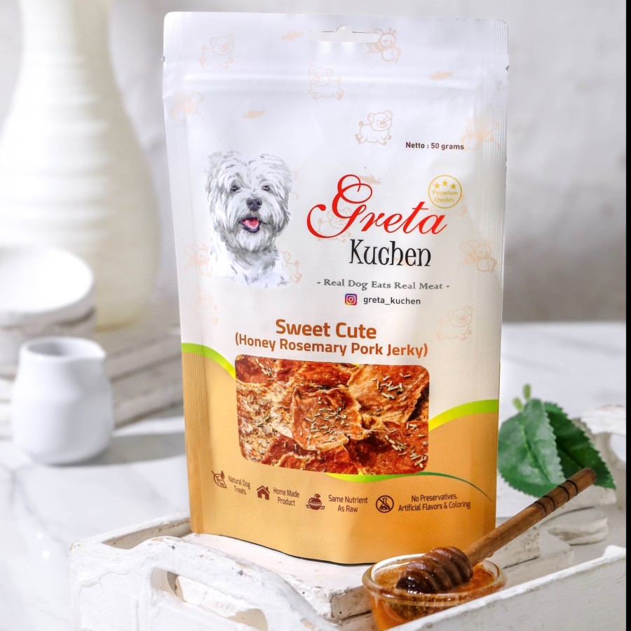 Greta Kuchen Sweet Cute Honey Rosemary Pork Jerky Dog Treats