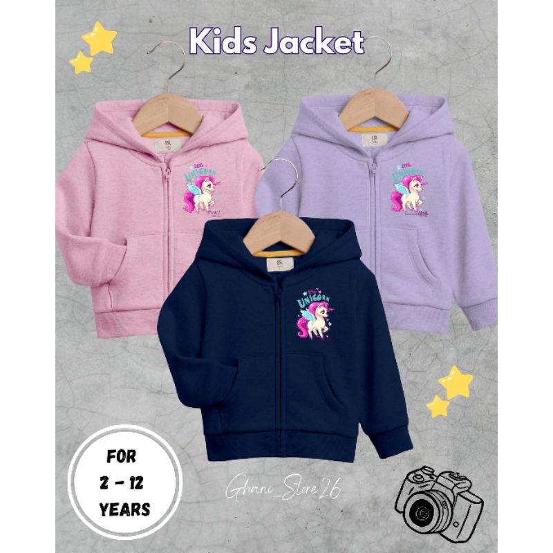 GHANI STORE - JAKET ANAK RESLETING UNICORN UMUR1 2 3 4 5 6 7 8 9 10 11 12 TAHUN SWEATER ANAK PEREMPU