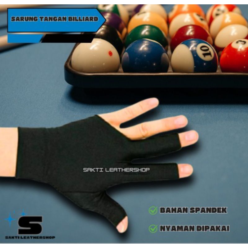 Sarung Tangan Billiard * Sarung Tangan Billiard Tiga Jari * Sarung Tangan Billiard Blackhy