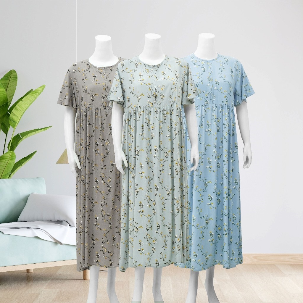 Lunaci Flower Edition Nura Dress II / Baju Wanita / Baju Hamil / Baju Menyusui / Daster