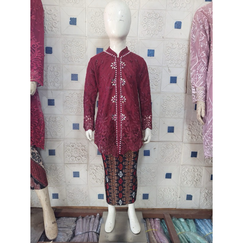 stelan encim kebaya anak free hijab//kebaya anak-anak kekinian//kebaya anak mewah//kebaya anak2 pest
