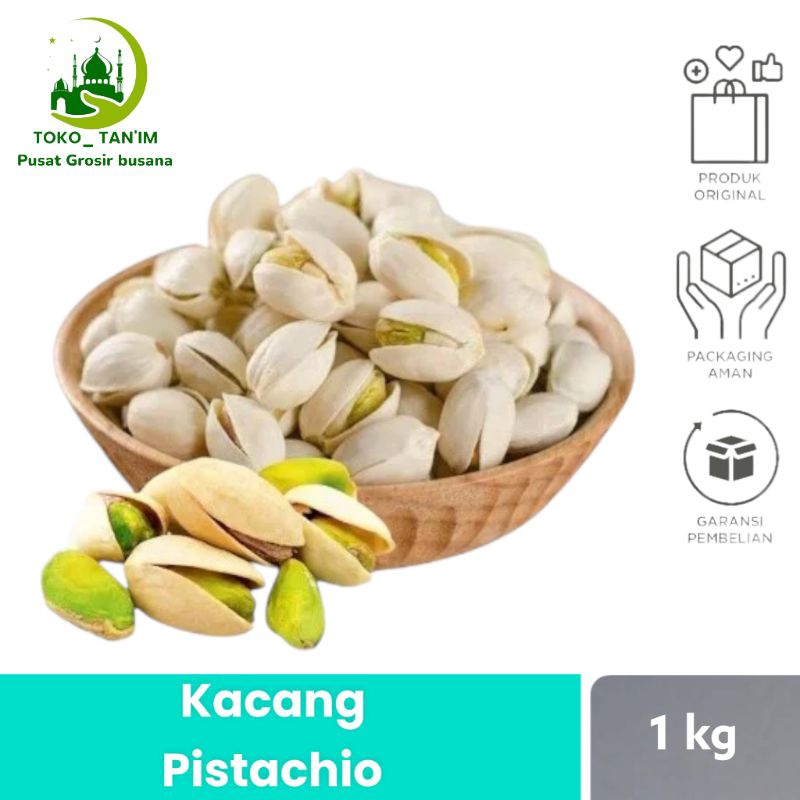 

Kacang Pustachio 1 kg Kacang Oleh-Oleh Haji/ Kacang Arab Enak