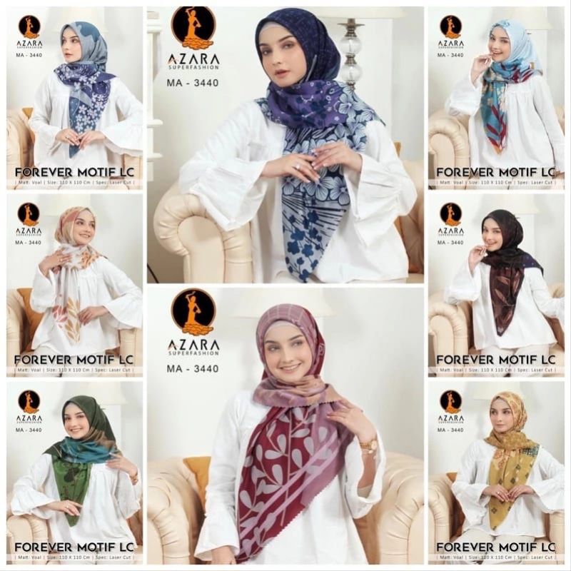 HIJAB AZZAHRA SEGIEMPAT MOTIF