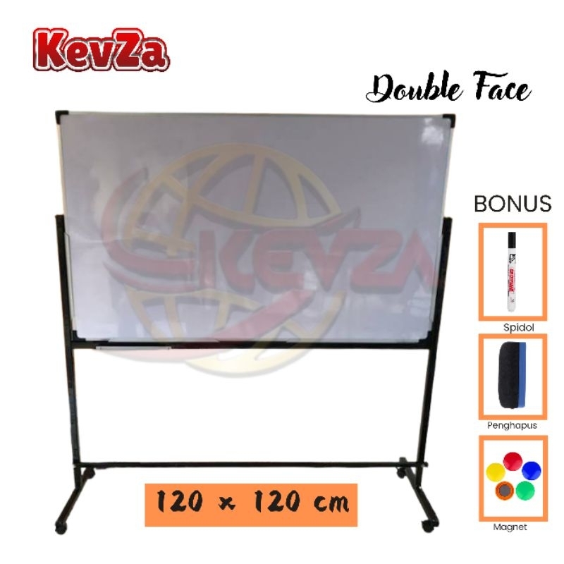 

Papan Tulis Whiteboard Magnet Standing Besi 120×120 cm