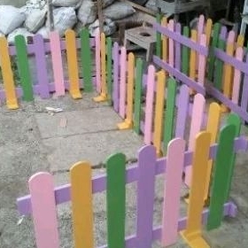 Pagar Kayu Pembatas Paud TK Playground