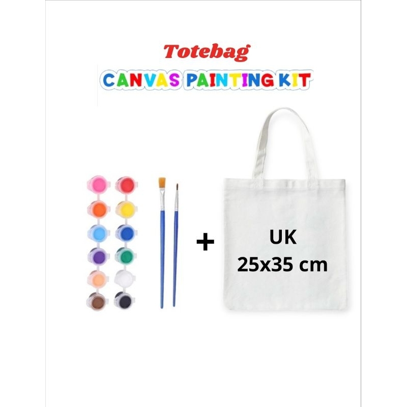 

totebag canvas painting kit/paket totebag canvas lukis