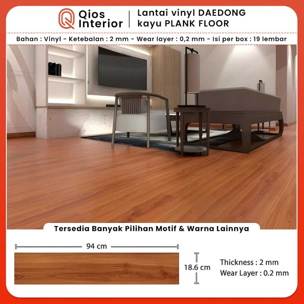 Lantai Vinyl Daedong / Lantai Vinyl Daedong Tebal 2mm (1 box cover 3,32 m2)