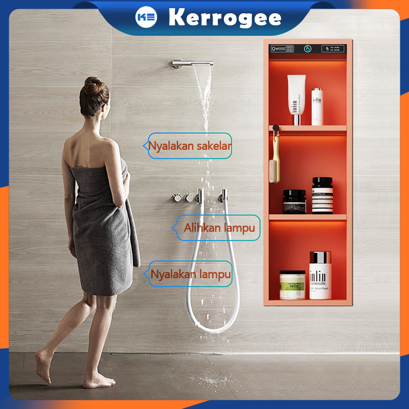 Relung baja tahan karat Rak kamar mandi toilet built-in Lemari ceruk logam Partisi kamar mandi dises