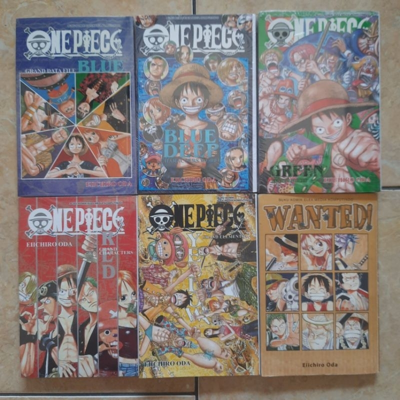 Komik Onepiece One Piece Data Book Blue Blue Deep Green Red Yellow Wanted Set 6 Pcs 2 SEGEL  4 Kolpr