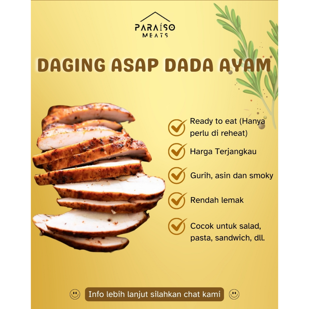 

Dada Ayam Asap Premium I Smoked Chicken Breast