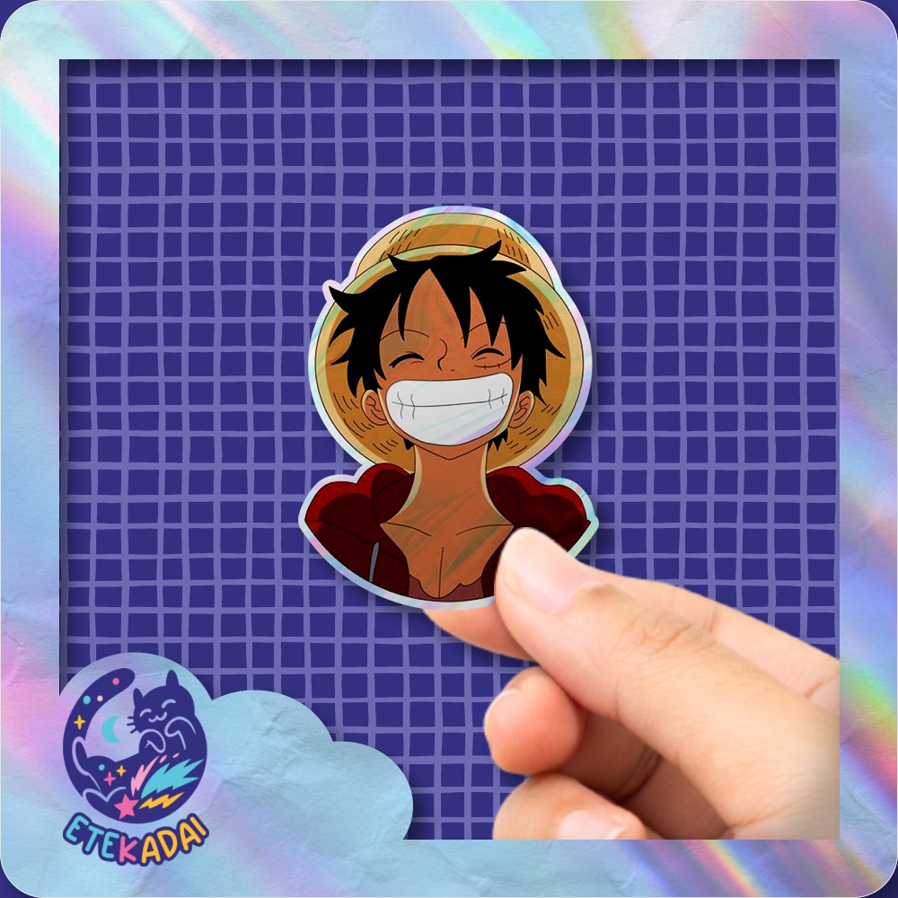 

Stiker Hologram Anime One Piece Luffy Smile