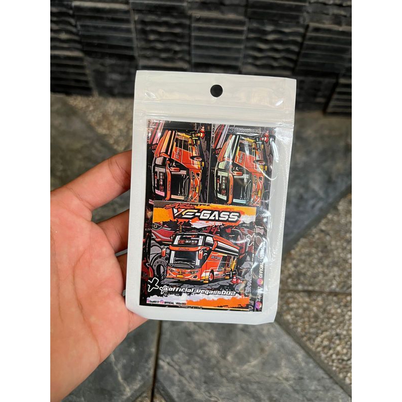PAKET STIKER BUS QQ TRANS VEGAS ASLI ANTI AIR