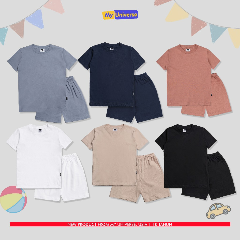 Otsky X My Universe Setelan Kaos Anak Polos Unisex