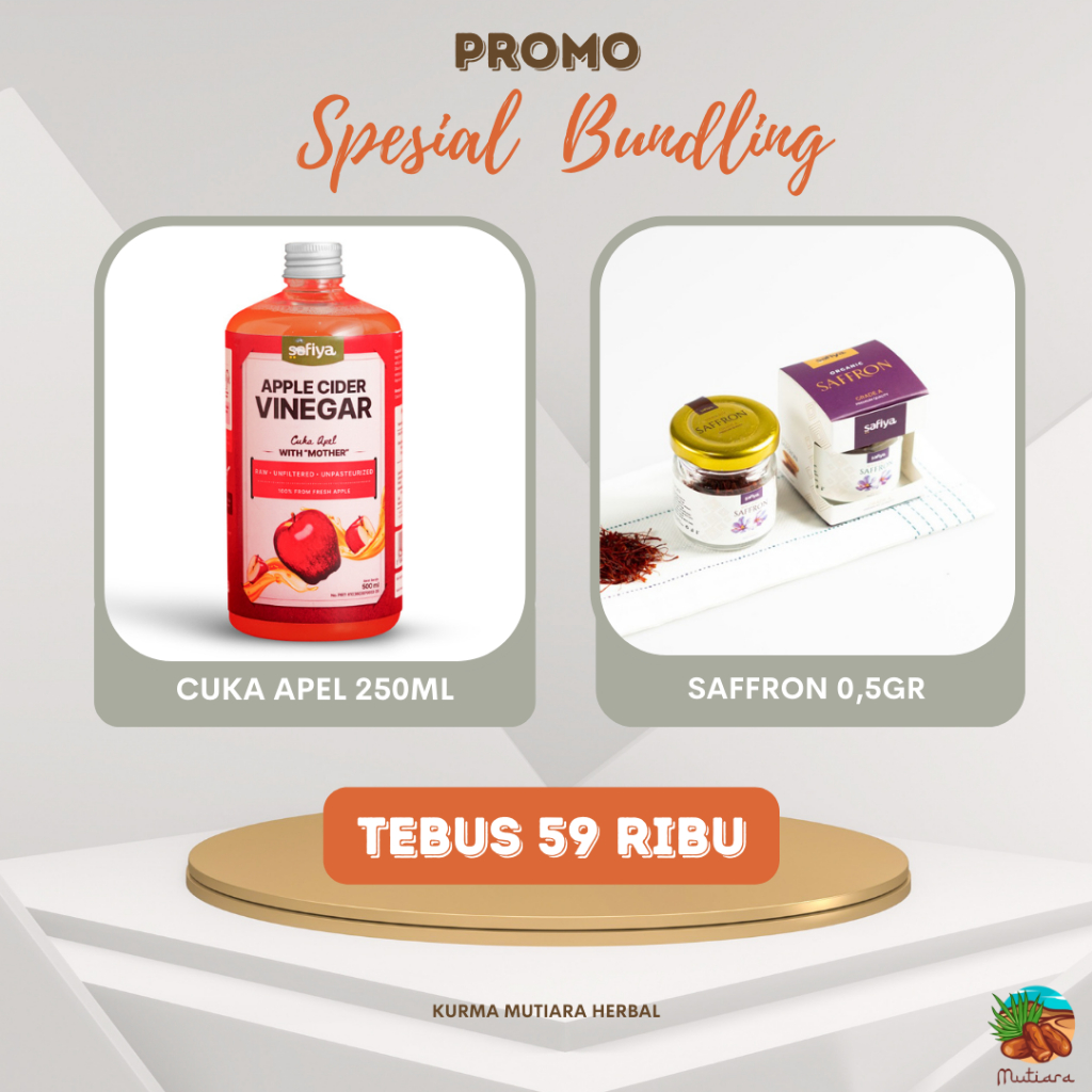 

Paket Bundling Cuka Apel 250ml dan Saffron 0,5gr Hemat