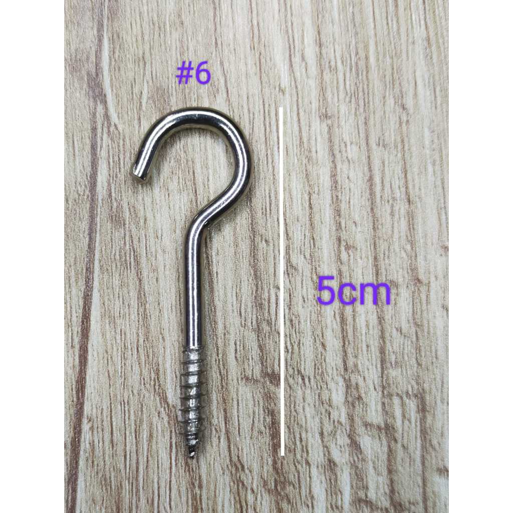 SKRUP GANTUNGAN BAJU CANTOLAN SKRUP # 6 8 10 SKRUP TANDA TANYA SCREW HOOK PER KOTAK