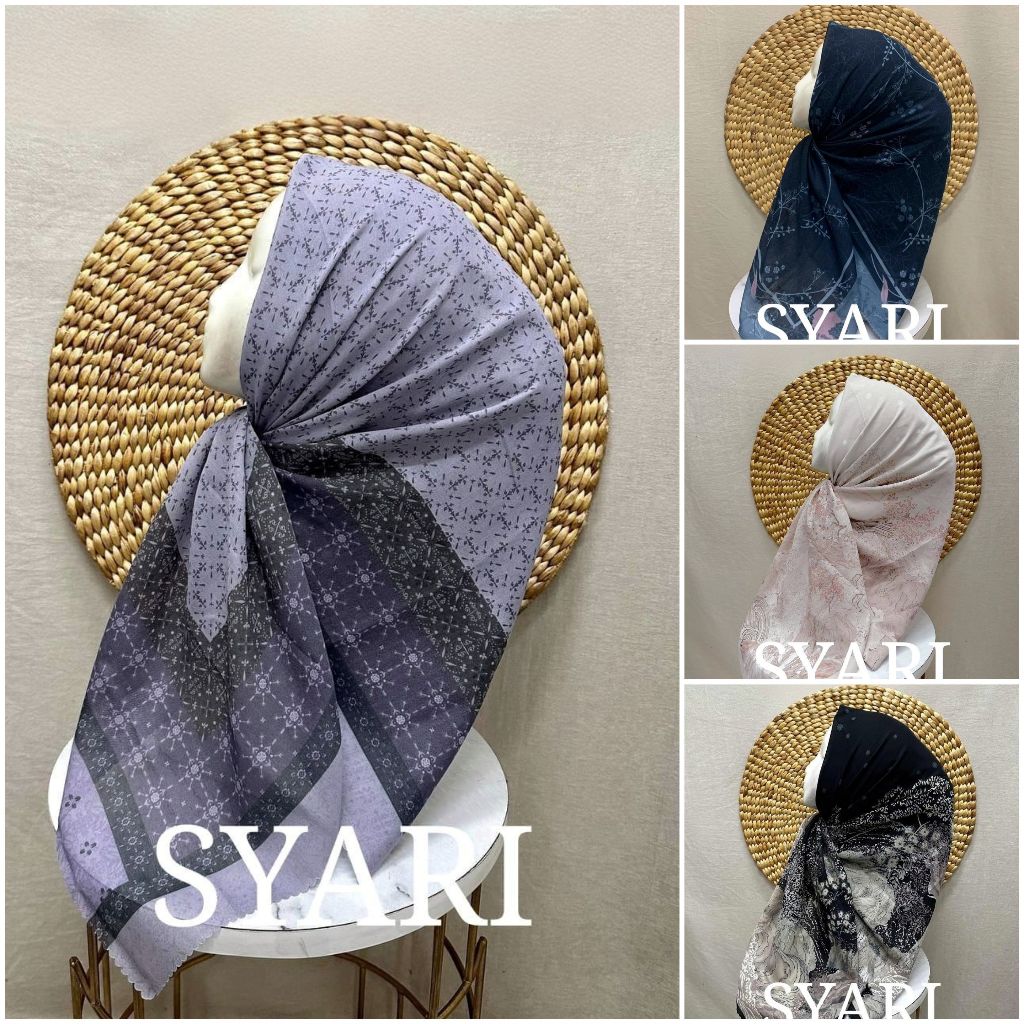KASY 01 Jilbab Voal Motif Segi Empat 130x130 Kerudung Syari Motif Hijab Motif 130x130 Segi Empat
