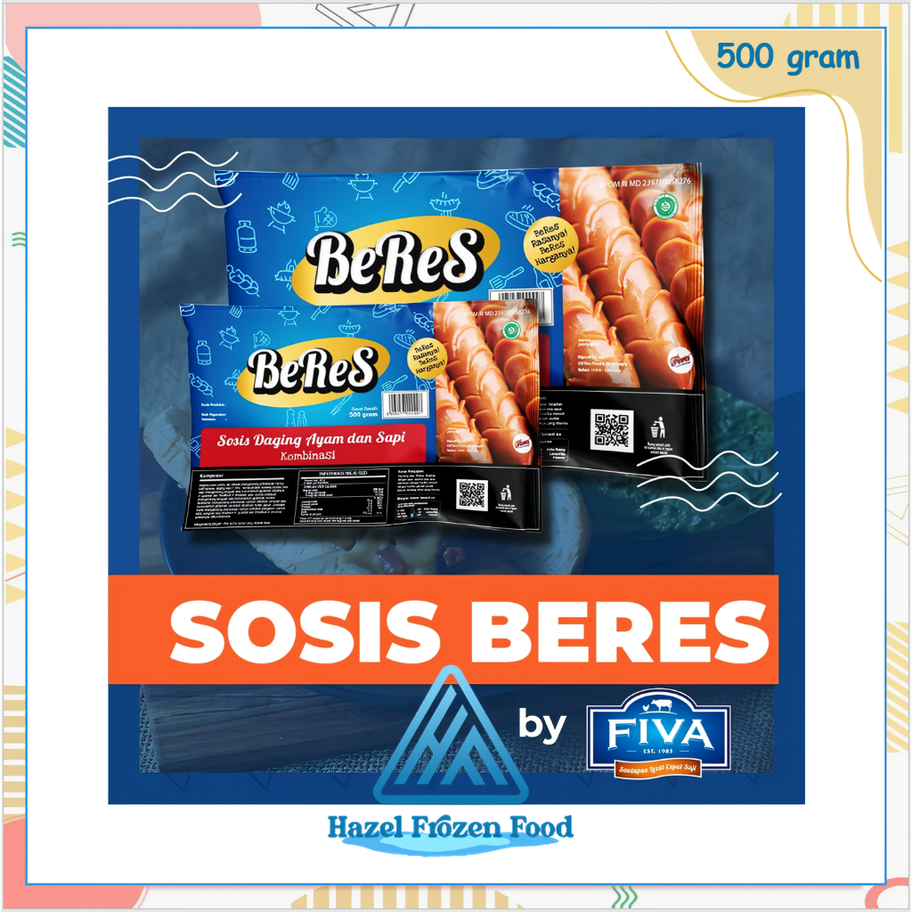 

Fiva Beres Sosis Merah Daging Ayam dan Sapi Isi 24 pcs Frozen Food Karawang