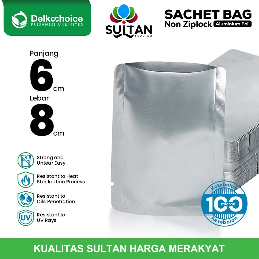 PLASTIK SACHET / Sachet Bag SASET PURE ALUMUNIUM Foil 6x8cm