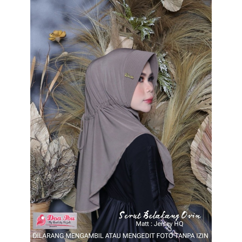 169 Jilbab DOA IBU serut belakang sporty tanggung Jersey high quality / Hijab DOI ory by Bunyamin