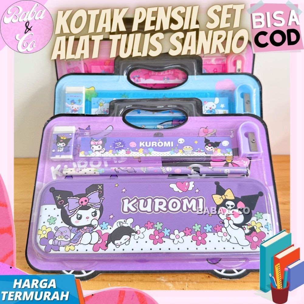 

KOTAK PENSIL SET SANRIO 5 IN 1 PAKET ALAT TULIS SANRIO MURAH UNIK LUCU READY COD KADO ALAT TULIS SANRIO