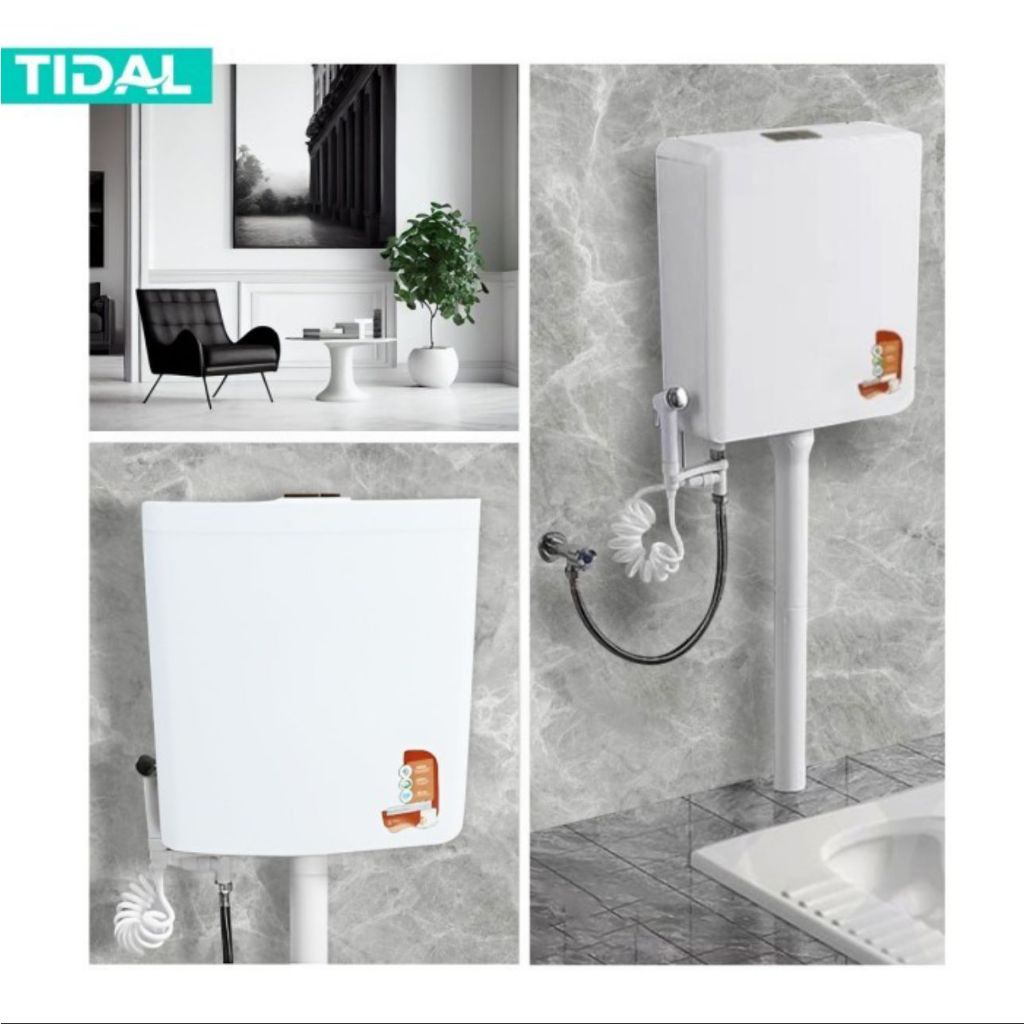 KLOSET JONGKOK OTOMATIS / CLOSET JONGKOK FLUSH KOMPLIT SET PUTIH / KLOSET JONGKOK PAKAI TUTUP PAKAI