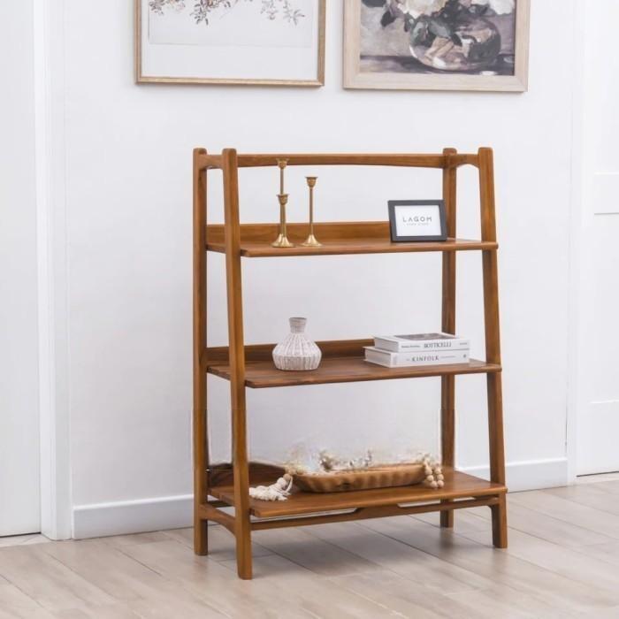 Rak Susun Kayu Jati 3 Ambalan | Lemari Rak Dapur Susun Kayu Jati