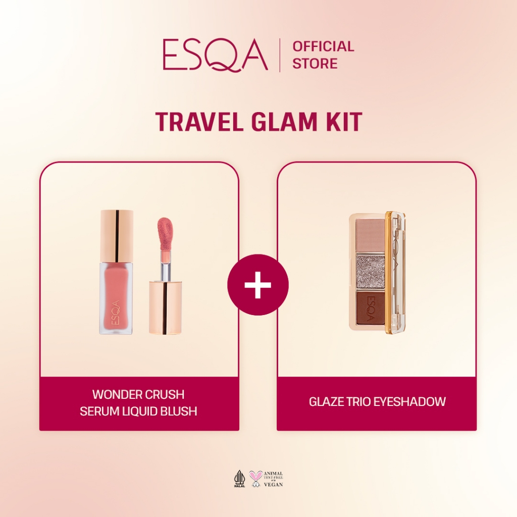 [Travel Glam Kit] ESQA Liquid Blush + Glaze Eyeshadow Trio