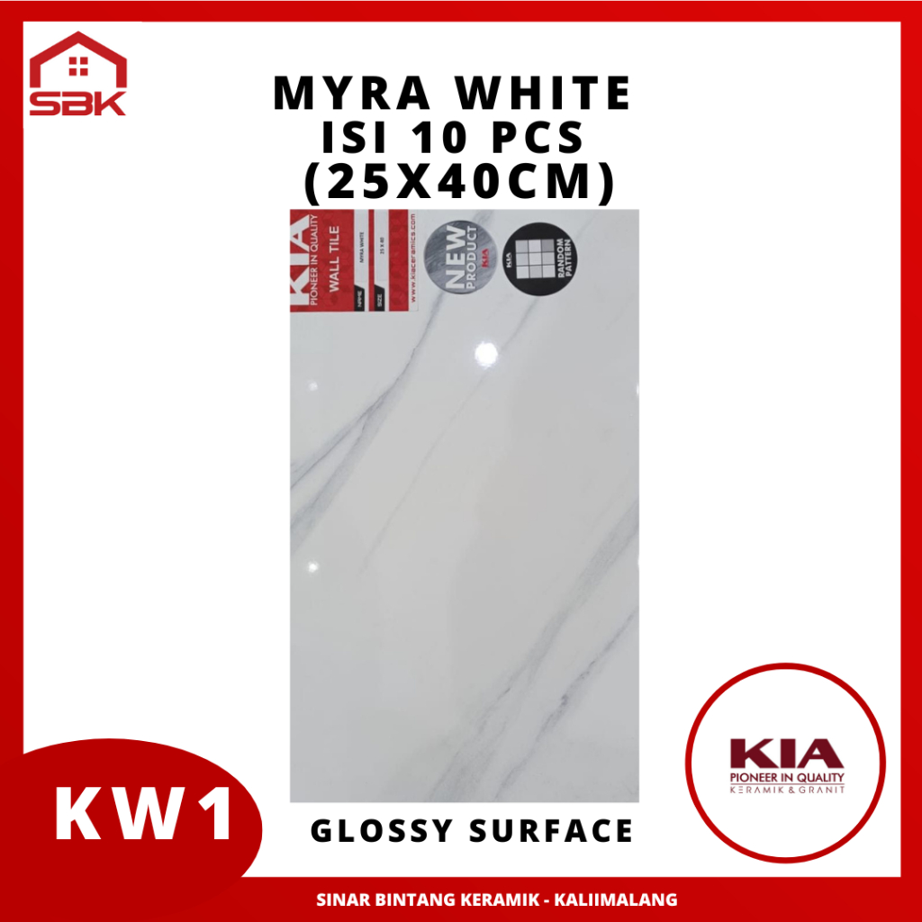 Keramik Dinding 25x40 Myra White